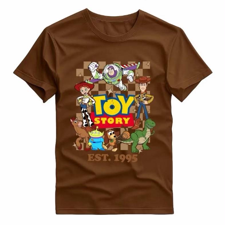 Camiseta Toy Story Adulto E Infantil Unissex 100% Algodão Camisa Estampada Personagem Woody Buzz Família Aniversário