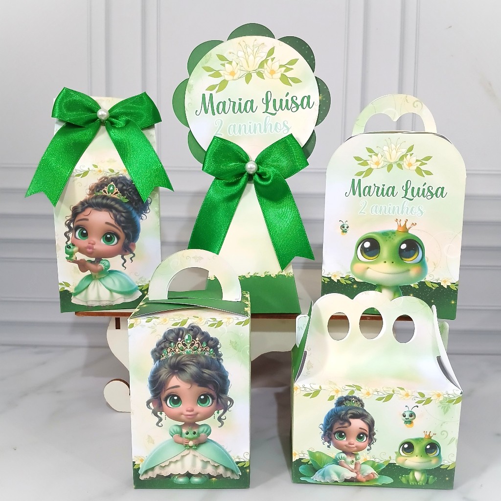 Personalizados Tiana Baby - A Princesa e o Sapo - (PEGUE E MONTE) - Lembrancinhas de Aniversário