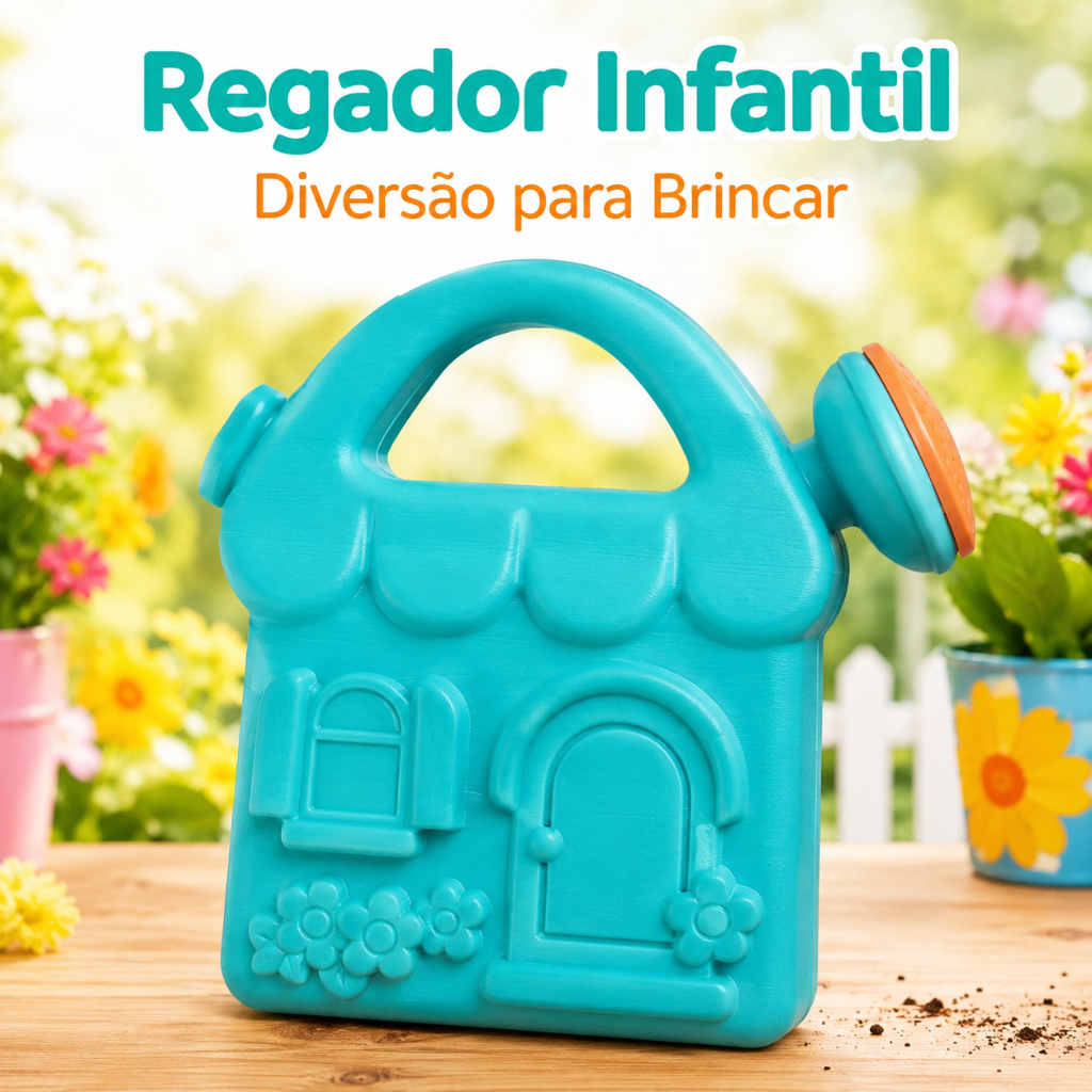 Regador Infantil Casinha Encantada Multiuso Praia Jardim Brinquedo Plástico Cores Sortidas