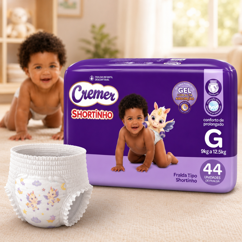 Fralda Cremer Shortinho G 44 Unidades - Gel Superabsorvente