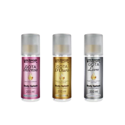 Trio Body Splash Feminino Gota Dourada 200ml - Intensa, D'ouro e Livre