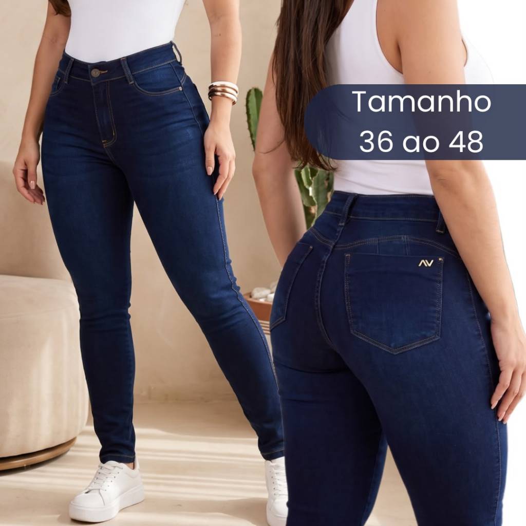 Calça Jeans Feminina Moderno Lavagem Premium