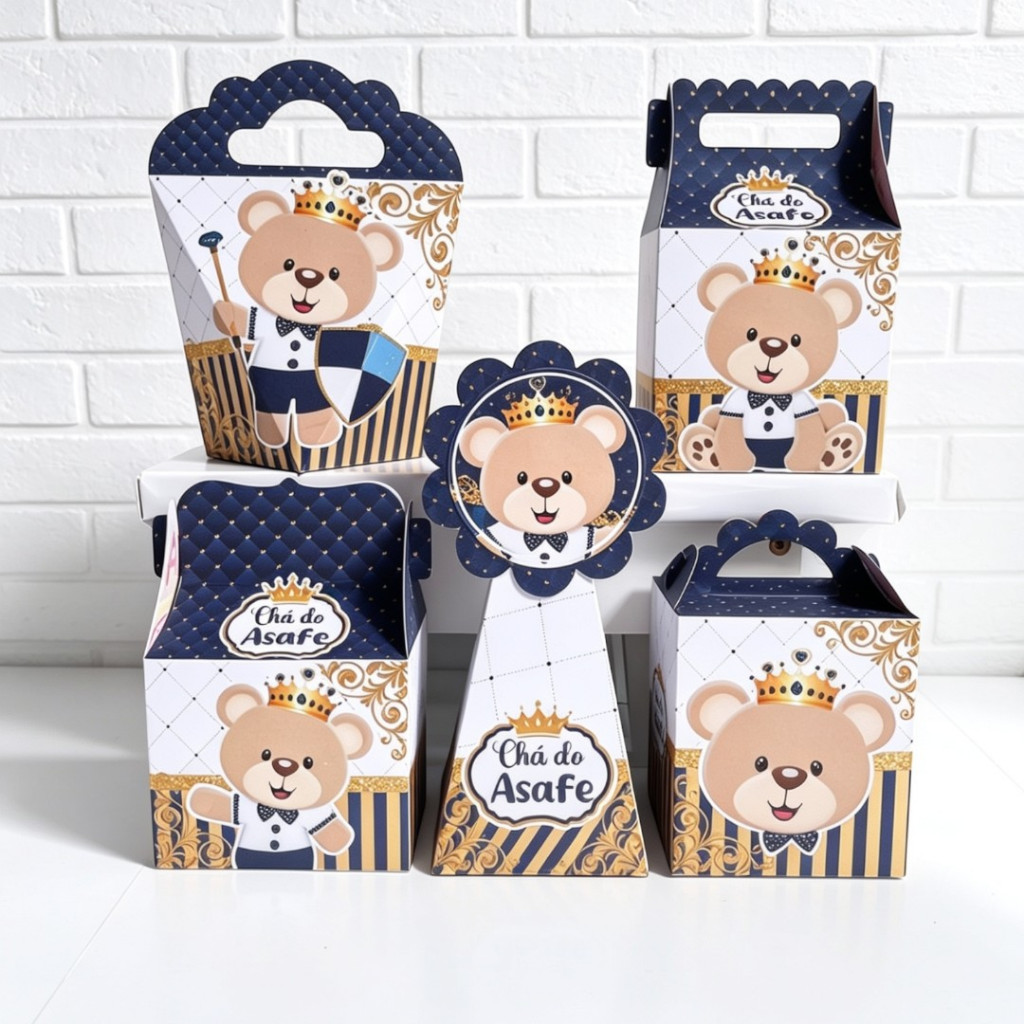 URSINHO PRINCIPE KIT Pegue e Monte Lembrancinha De Festa Lembrancinha Personalizada Festa Infantil