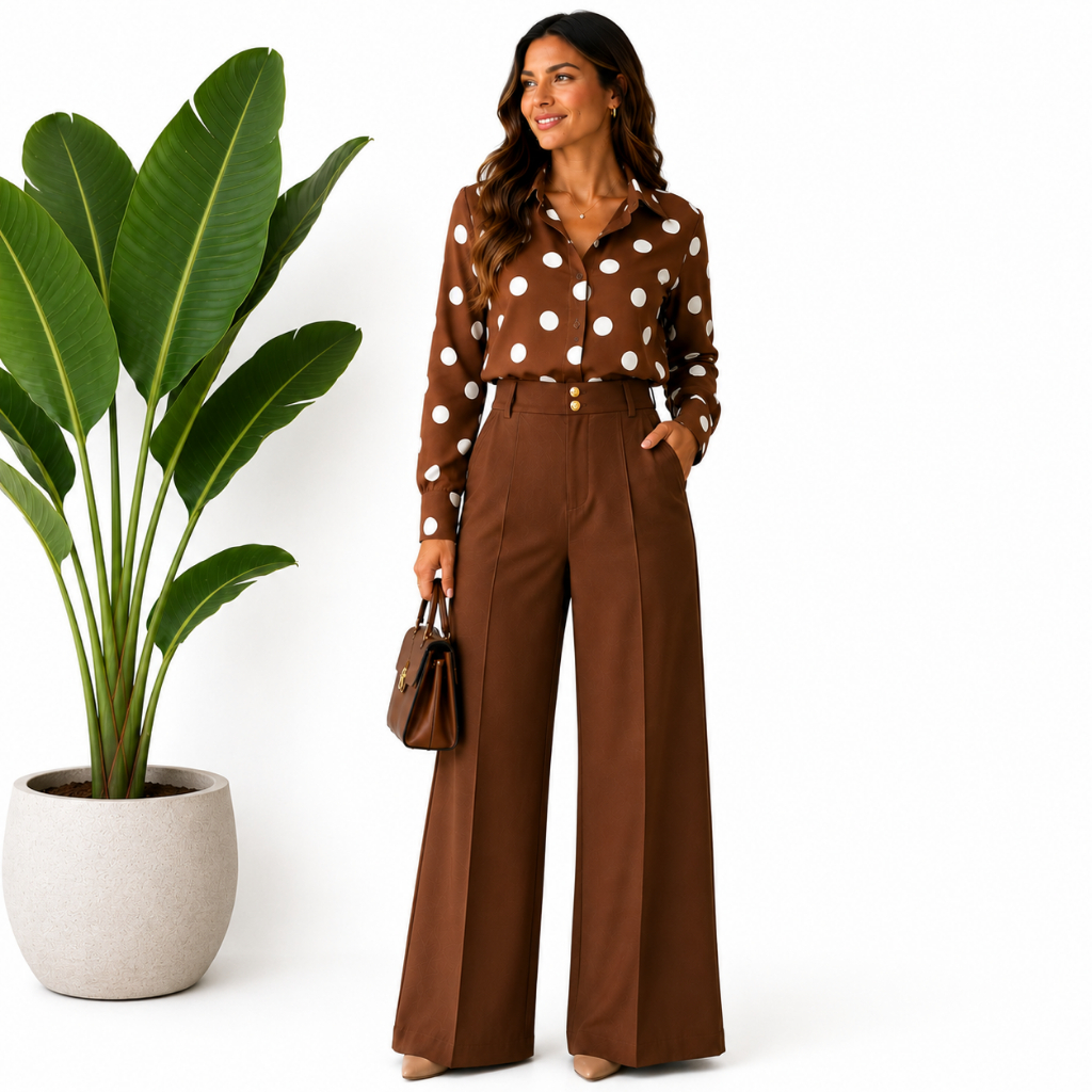 Calça Pantalona Social Alfaitaria Premiun Feminina  Elegante Com 2 Botoes Dorados Promocion Tamanhos M G GG