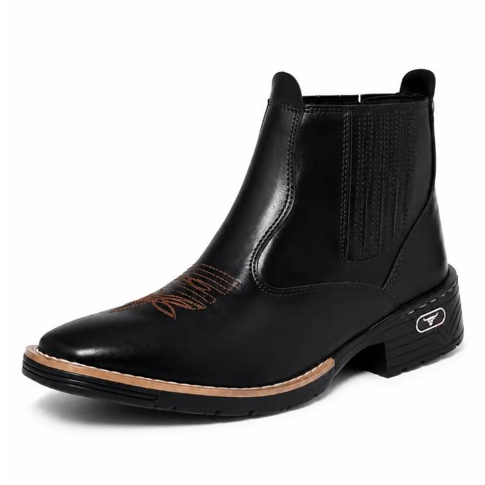Botina Country Masculina Bota Texana Rodeio Cano Curto Bico Quadrado Confortável Trabalho Casual 37 ao 44