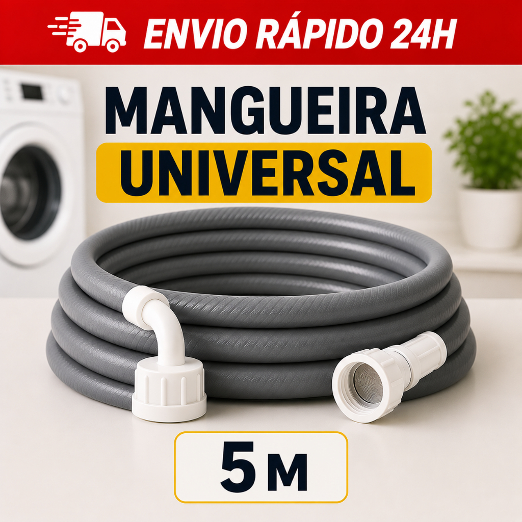 Mangueira Para Entrada Máquina de Lavar 5 Metros Agua De Lavadora Tanquinho Lava e Seca Lava Louça