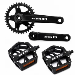 Kit Pedivela Single 34D GTA 170mm + Pedal Plataforma GTS 9/16 MTB Bike Aro 26 27,5 29