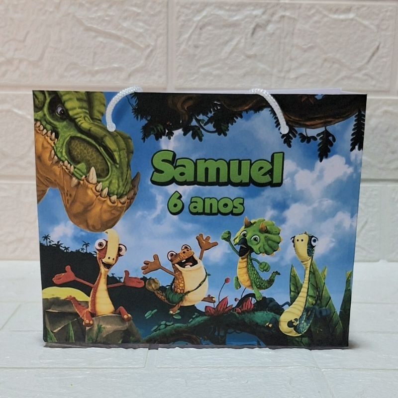 Sacolinha Personalizada Gigantossauro lembrancinha personalizada Dinossauro