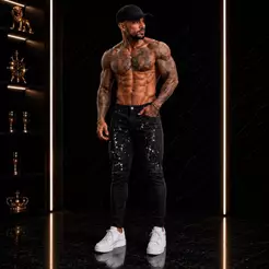 calça masculina jogador preta -1