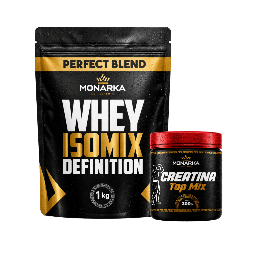 Whey Isolado Concentrado 1kg + Creatina Monohidrata 300g - Kit Whey + Creatina