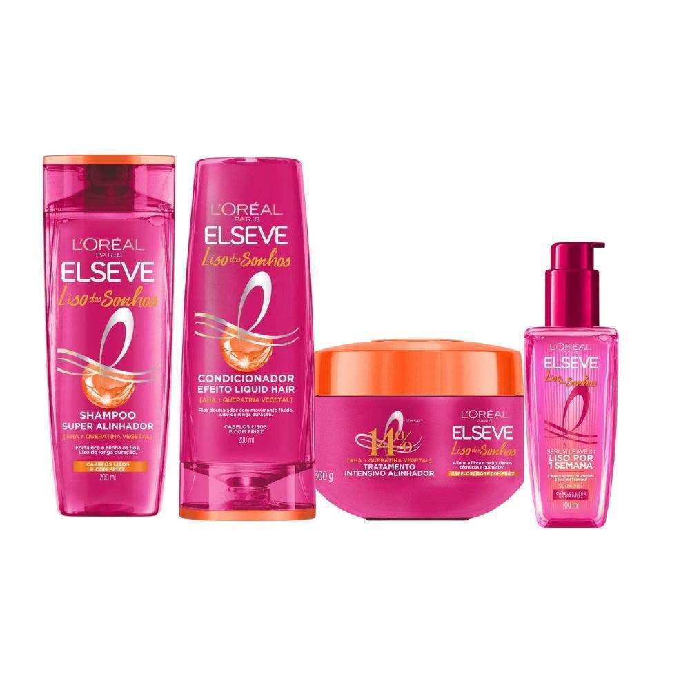 Kit Elseve Liso Dos Sonhos AHA 2 - com 4 produtos