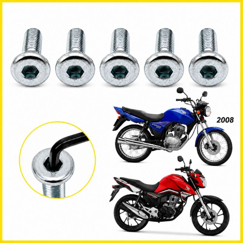 Parafuso Prisioneiro Disco Freio Dianteira Titan 150 2004 Todas Titan 160... Allen 8 X 24 KIT