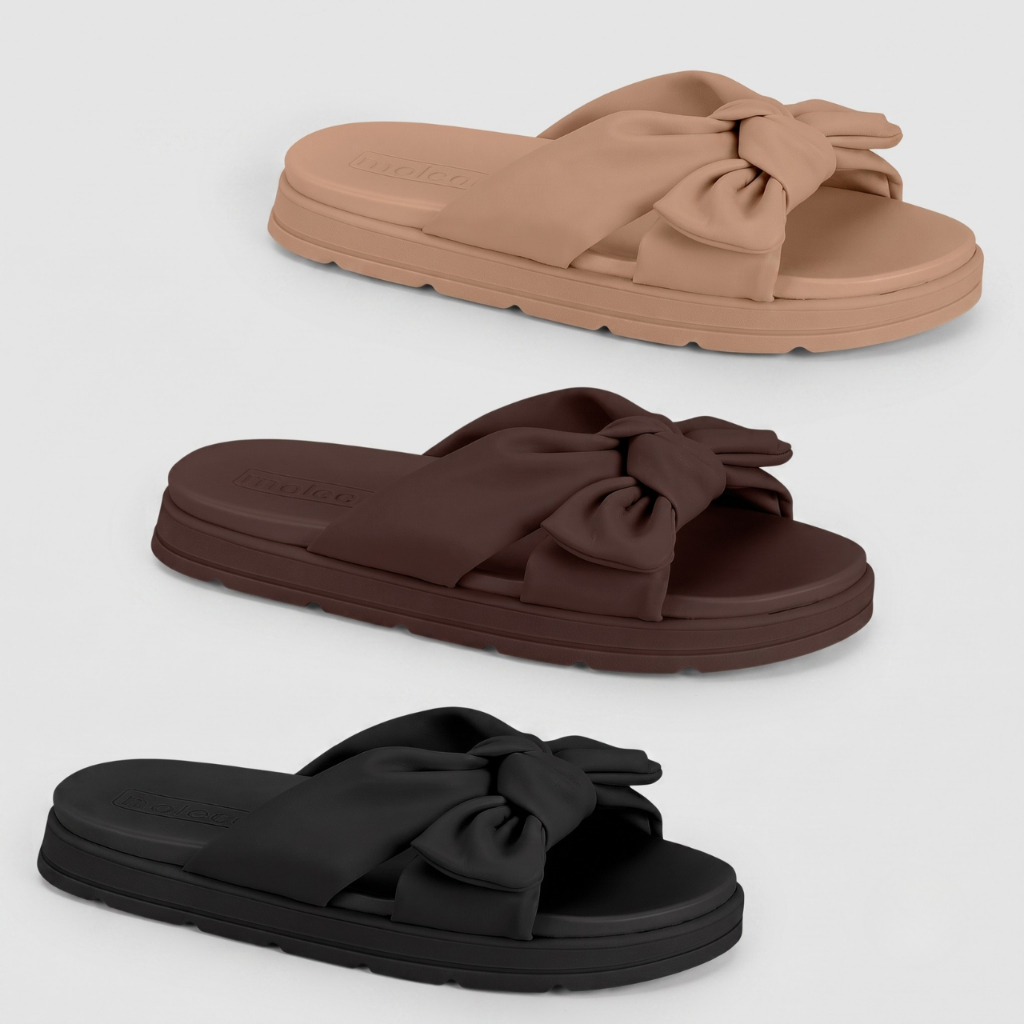 Chinelo Slide Feminino Moleca Nuvem Laço Conforto Original