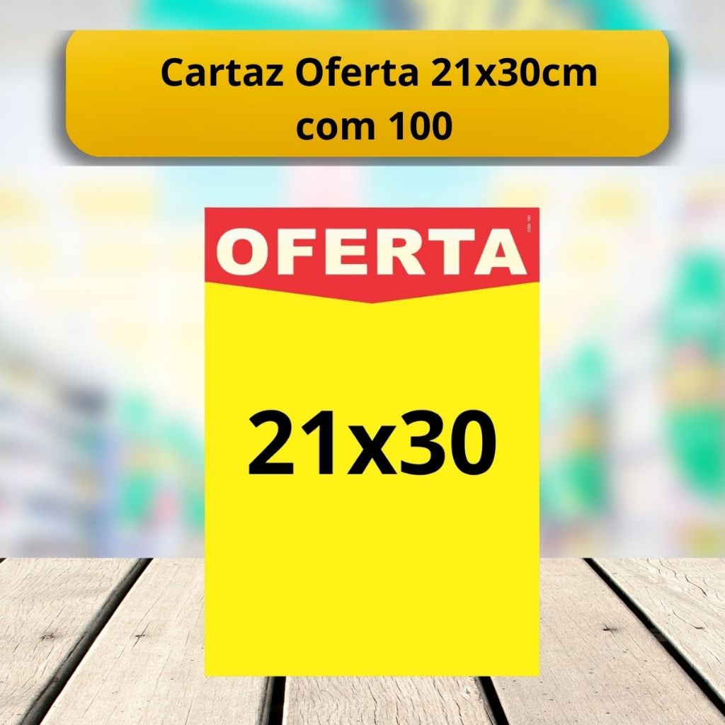 100 Cartaz Oferta SULFITE Supermercado A4 21x29,7 cm
