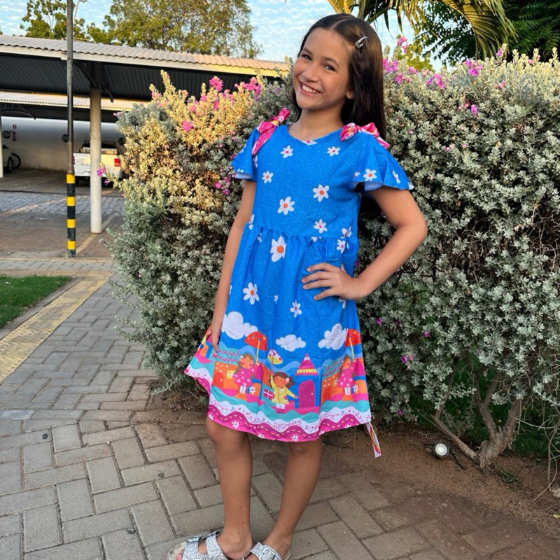 Vestido Infantil Menina Estampado Casual Festa Passeio Roupa Infantil Feminina