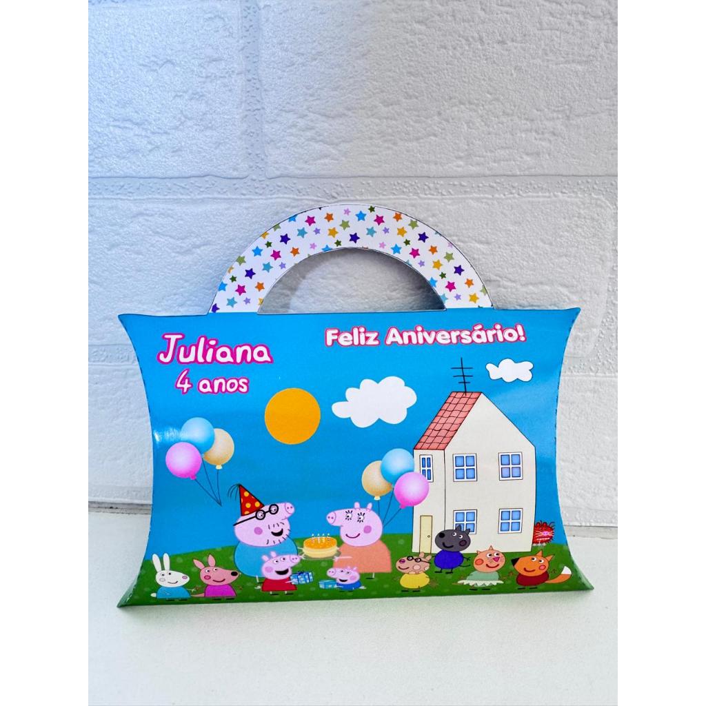 Caixinha Personalizada estilo Maletinha - Peppa Pig | Lembrancinha de Aniversário e Festa | Sacolinha Surpresa