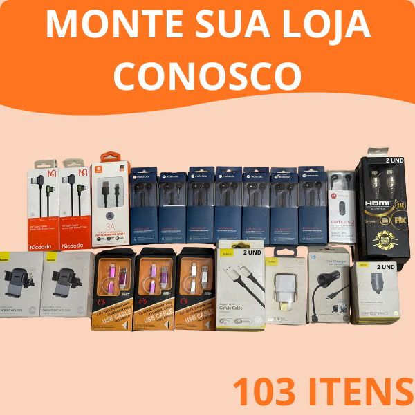 Kit Lote Outlet Eletrônicos e Acessórios Diversos 103 Itens com algumas avarias