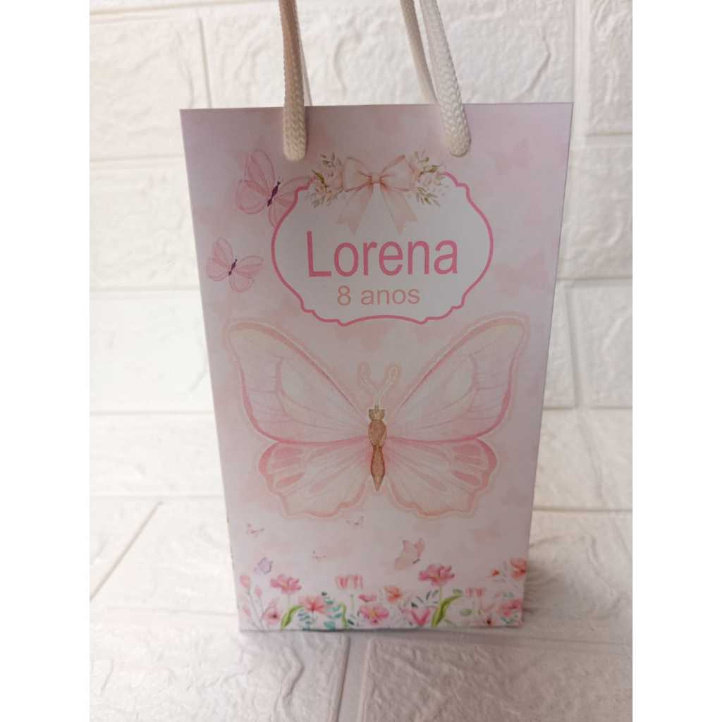 Sacolinha Surpresa Personalizada Borboleta Lembrancinha de Aniversário Festa Infantil