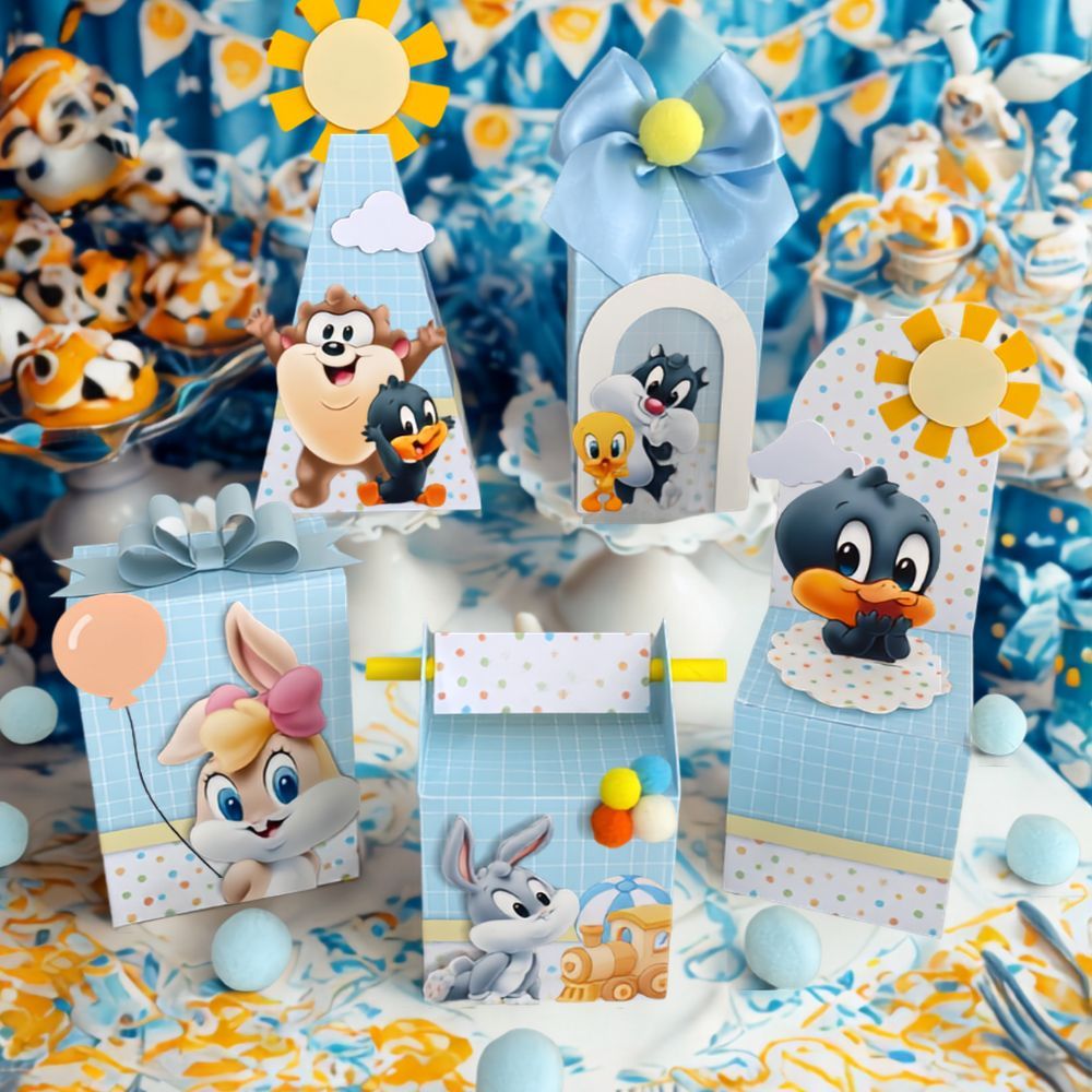 LEMBRANCINHA PERSONALIZADA PEGUE E MONTE - BABY LOONEY  TUNES - MB - KIT FESTA - CAIXINHA - ANIVERSARIO