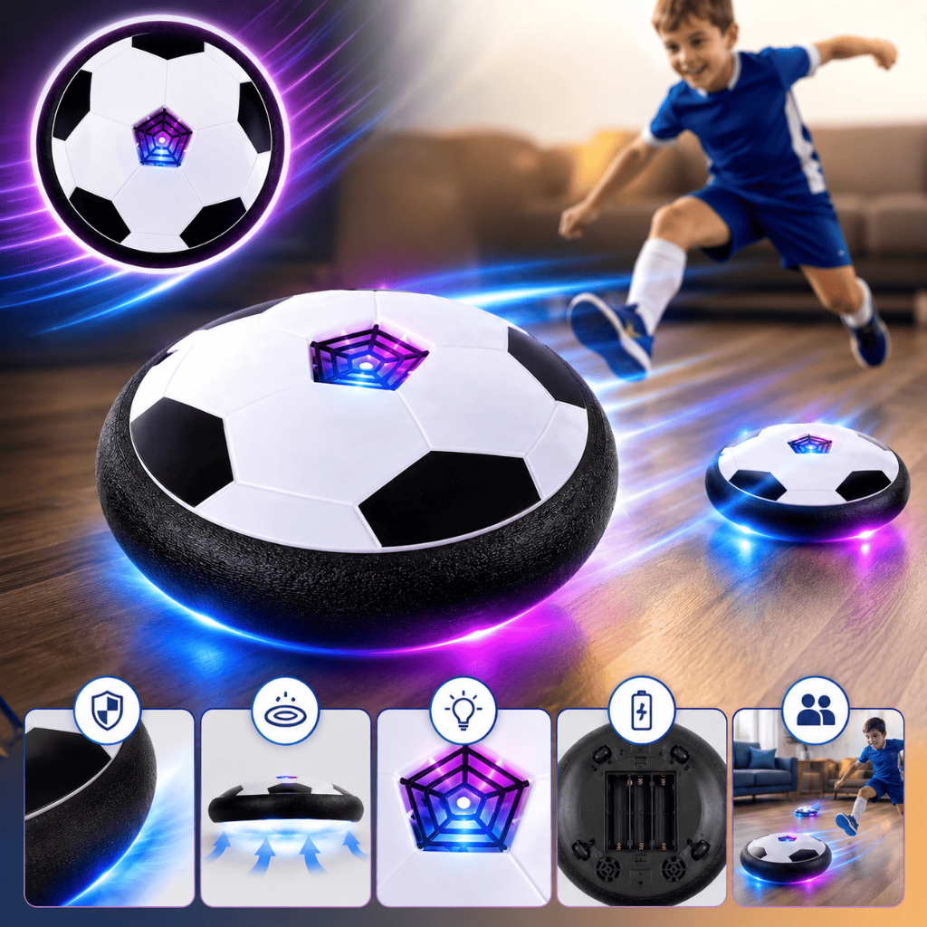 Bola Futebol Flutuante Hover Led Infantil Proteção Espuma Todos os Pisos Não Risca o Chão Diversão