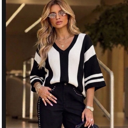 Blusa Ampla Tricô Feminina