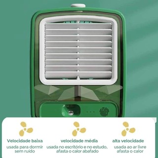 Mini umidificador portátil com ventilador LED umidificador de ar com luz