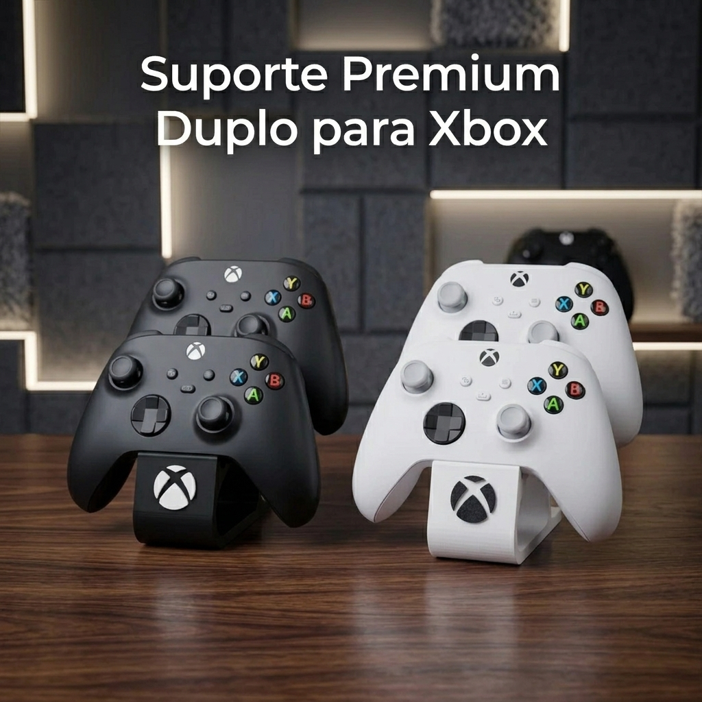 Suporte Duplo para Controles Xbox 360, One, Series S e Series X Organizador Gamer