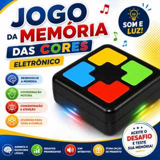 Jogo Da Memória Das Cores Eletrônico Brinquedo Infantil Diversão Sons e Luzes Quatro Cores Sequência