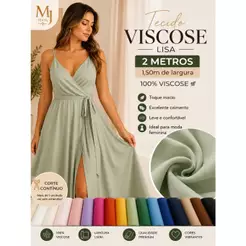 Tecido Viscose Lisa 2 Metros | 100% Viscose | 1,50m de Largura | Toque Macio e Excelente Caimento