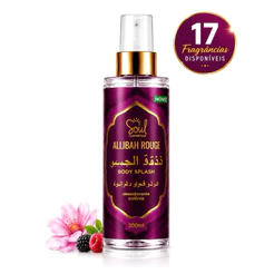 Body Splash 200 ml Soul Cosméticos | Perfume Corporal Feminino e Masculino | Longa Duração | Diversas Fragrâncias