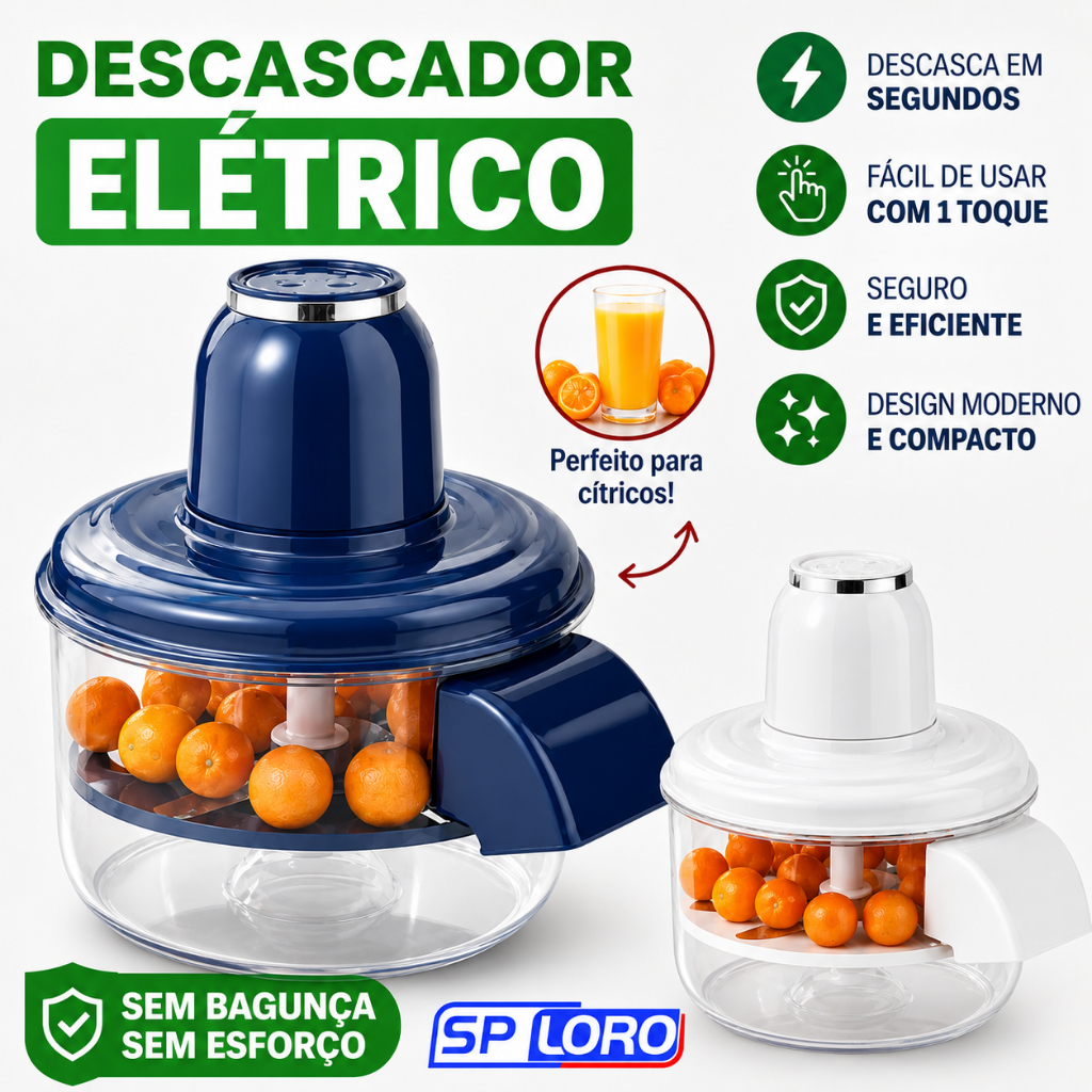Descascador Elétrico Automático 2 em 1 Descasca Alho Uva Tomate Frutas Delicadas
