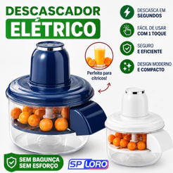 Descascador Elétrico Automático 2 em 1 Descasca Alho Uva Tomate Frutas Delicadas Lâmina em Aço Inox Bivolt Portátil