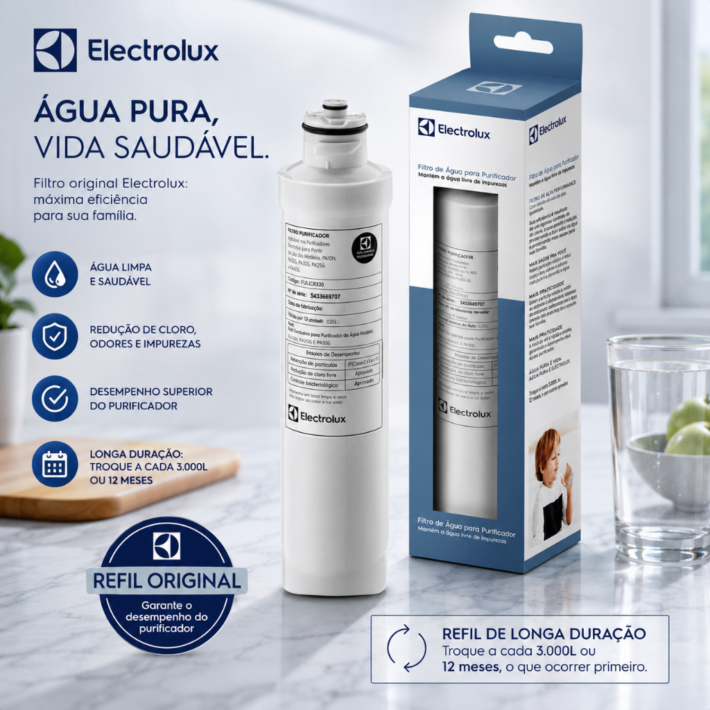 Refil Filtro Electrolux Original PA21G PA26G PA31G Purificador de Água