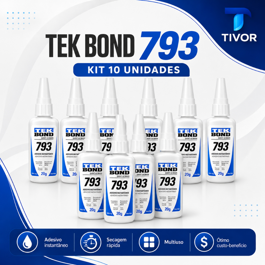 Kit 10 Colas Tek Bond 793 20g instantanea