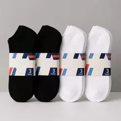 Kit até 12 Pares de Meias Soquete Cano Curto Unissex Brancas e Pretas