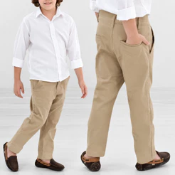 Calça Infantil 1 ao 16 Anos Social Esporte Fino Slim Sarja Premium Bolso Embutido Menino Lançamento