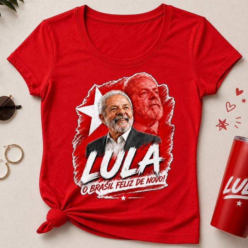 Camiseta Baby Look Feminina Lula Algodão Estampada Confortável Camisa Casual Moda