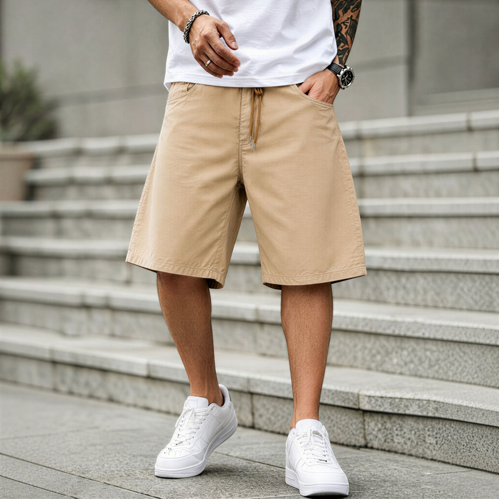 Bermuda Sarja baggy Masculina Shorts Alta Qualidade Confortável Moda Verão Casual Top Tendência Estilo Premium 2026 — imagem 2 de 2