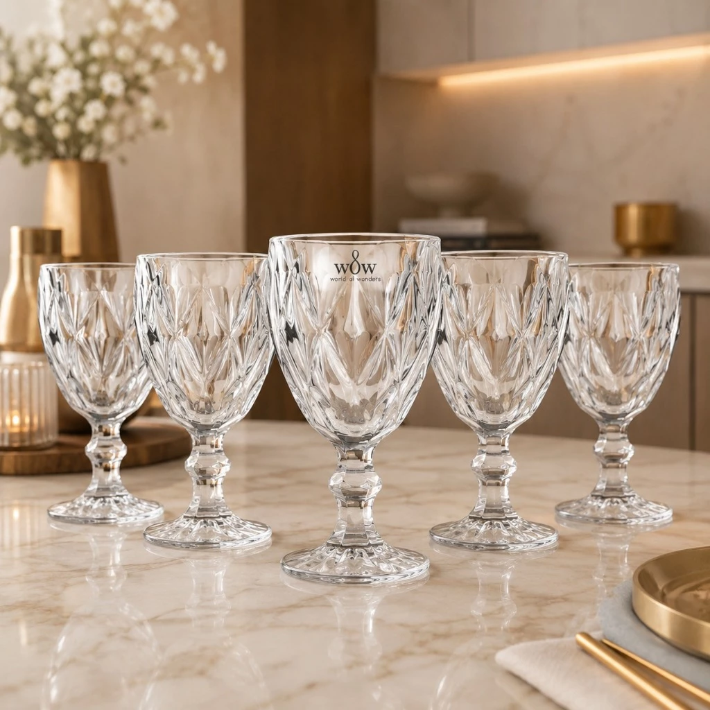 Jogo De Taças De Vidro Diamond Cristal 325ml 6 Peças — imagem 1