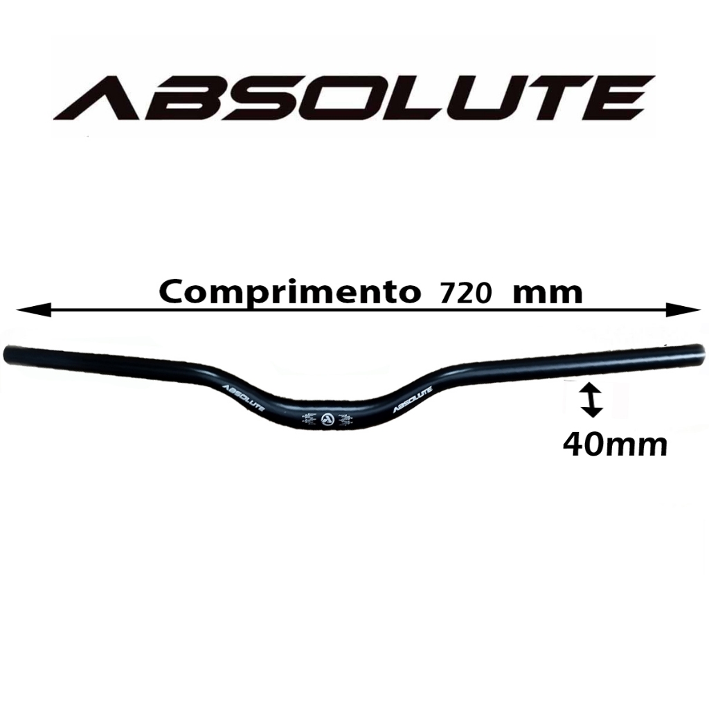 Guidão Absolute 31,8mm X 720mm X 40mm  Para Mtb  Urbana Grau passeio