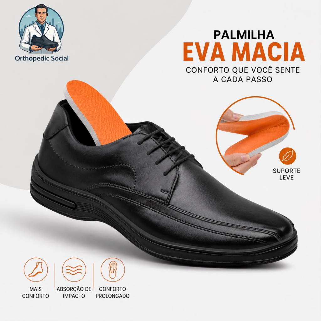 Sapato Social Masculino Linha Confort Super Macio Palmilha EVA Entrega Imediata Preço de Fábrica