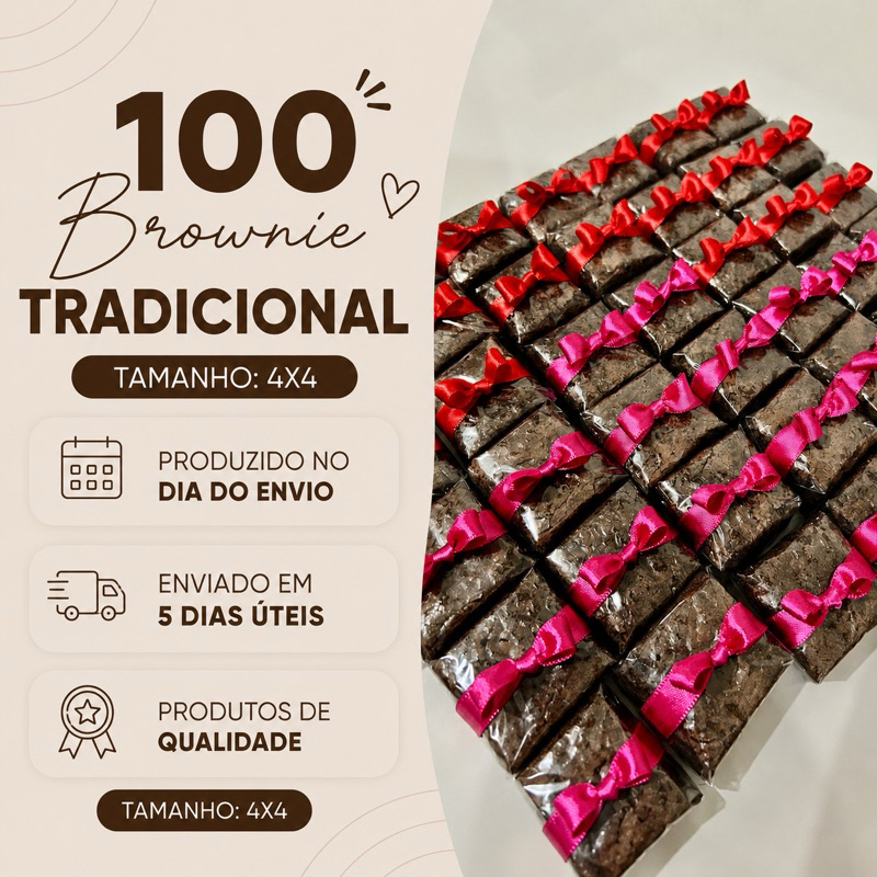 100 Brownie tradicional para festa Lembrancinha para festa ,Lembrancinha Maternidade