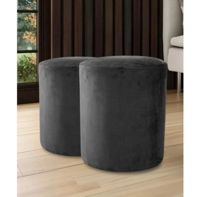Kit Puffs Decorativos Redondo 2 Unidades Multiuso – Diversas Cores – Sala e Quarto — imagem 2 de 2