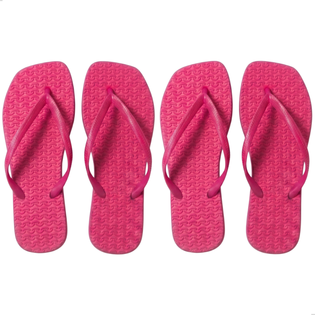 Kit 2 Chinelo Bico Quadrado Shape Square Feminino Leve Confortável Tendência Verão Praia