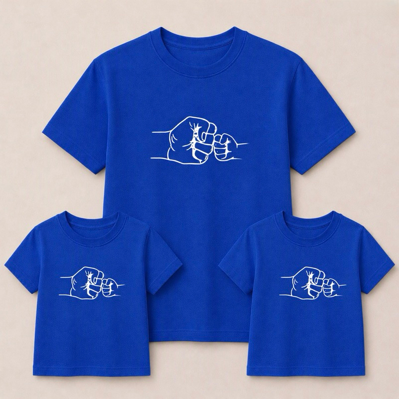 Kit Toque de Amor Camisetas Família Pai/Mãe e Filho(a) 1 adulto + 2 infantil