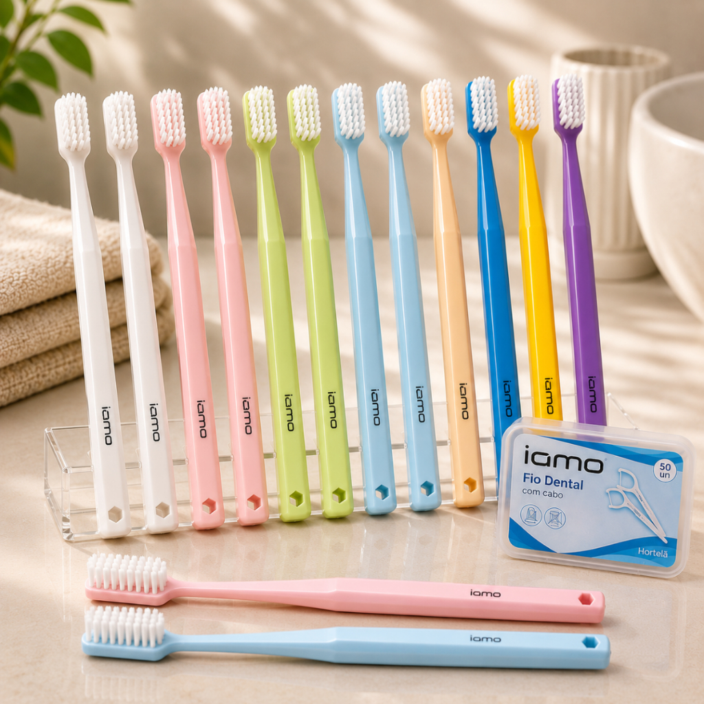 Kit Escova de Dente Ultra Macia Cerdas Premium Micro-nanométricas + Fio Dental em Formato de Arco Ultra Fino pa
