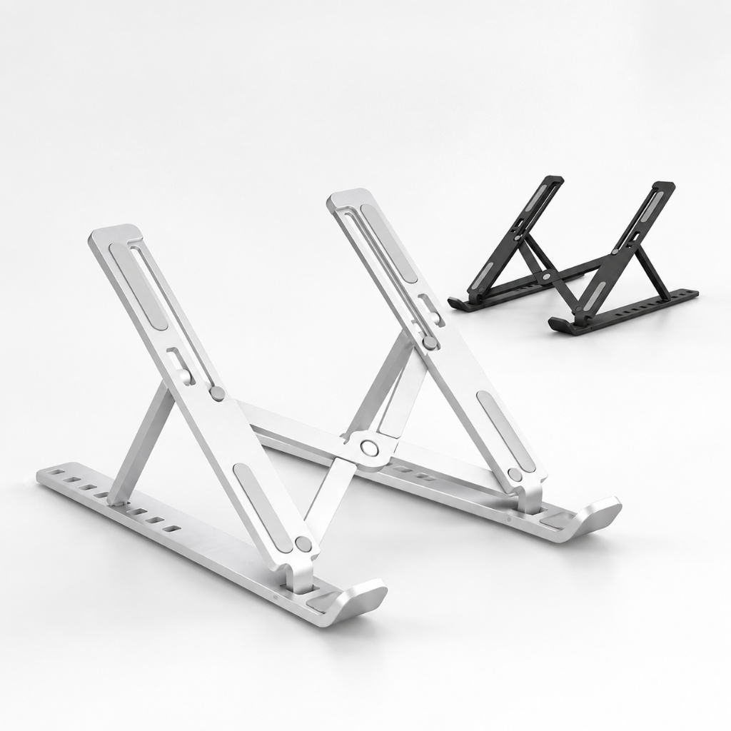 Suporte para Notebook de Alumínio Dobrável Ergonômico e Ajustável