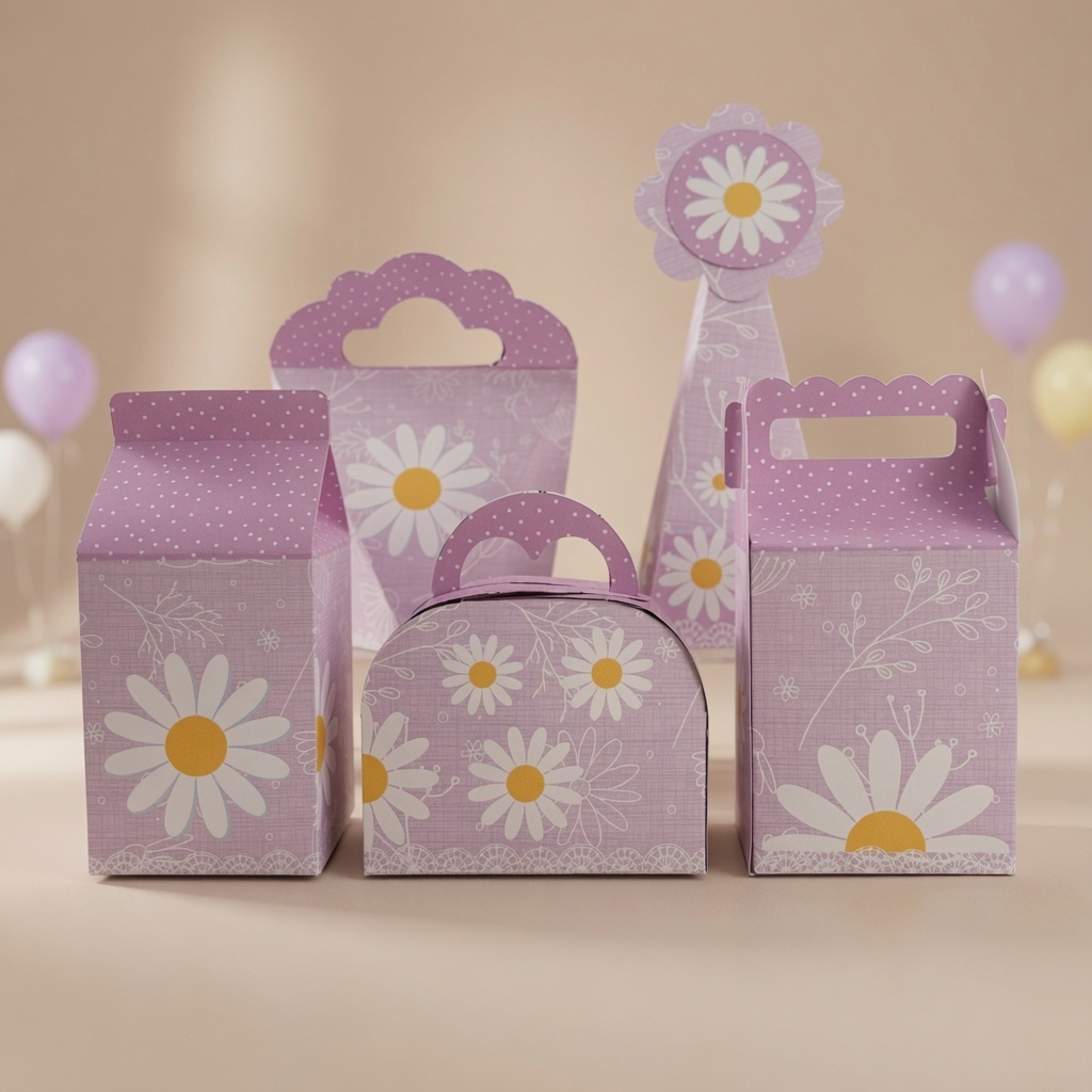 Kit Caixinhas Margaridas  Festa Infantil Lembrancinhas Aniversário Menina Mimos Personalizados