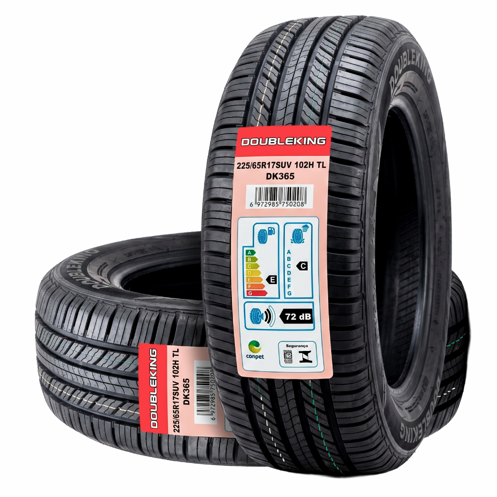 Jogo 2 Pneus DoubleKing Aro 17 225/65 R17 102T TL Novos 70dB DK365 Ideal Para SUV