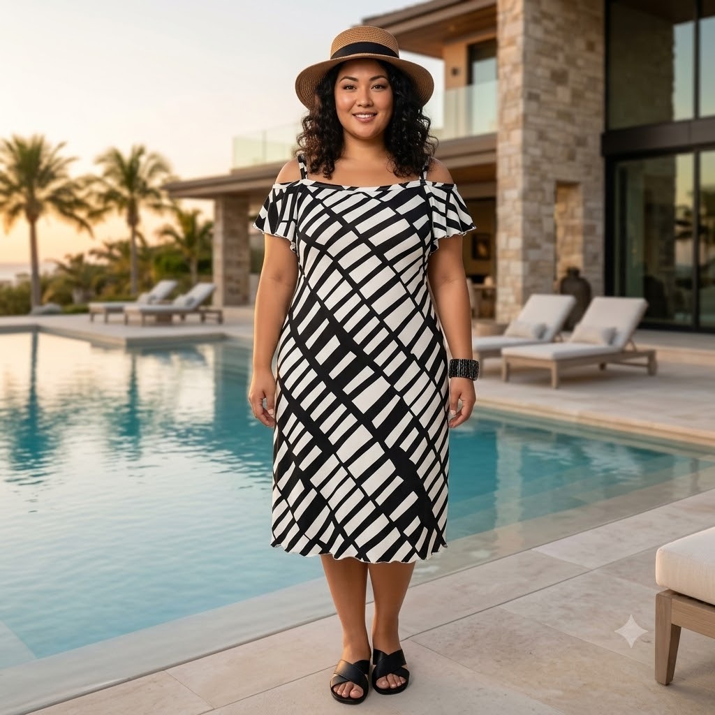 Vestido Ciganinha Estampado Plus Size